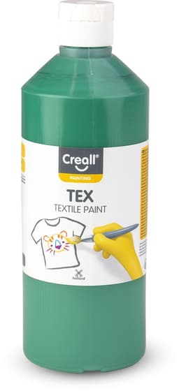 Creall Tex - Textiel- & Stoffenverf - Groen - 500ml - Machine wasbaar na fixatie - Voor T-shirts, jeans, schoenen, stoffen tassen, meubels en auto-interieurs/hemelbekleding - Gemaakt in NL - Glutenvrij — thumbnail 1