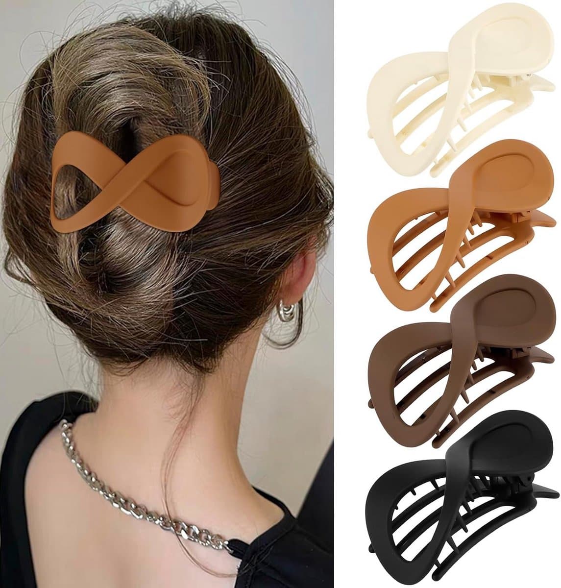 Grote Matte Haarspeld Clips Set - Sterke Anti-Slip Klemmen voor Dik of Dun Haar - 4 Stuks — afbeelding 1
