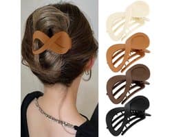 Grote Matte Haarspeld Clips Set - Sterke Anti-Slip Klemmen voor Dik of Dun Haar - 4 Stuks