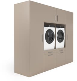 Wasophoogte® Wasmachine Kast Dublin - Wasmachine verhoger - Wasmachine ombouw - 700(D)*2530(B)*2110(H) mm - Taupe — thumbnail 3