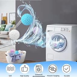 6 Pack Herbruikbare Drogerballen voor Pluizige Kleding - Set van 6 Stuks - Voor — thumbnail 5