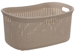 Wasmanden set van 2 - rotan - gevlochten - zwart / beige - kunststof - 40 liter - 59 x 38 x 27 cm — thumbnail 4