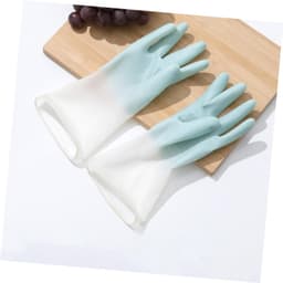 1set Waterdichte Rubber Huishoudhandschoenen Handbeschermende Mouwen Voor Afwassen Schoonmaken Tuinieren Huiswerk Assortiment Kleuren — thumbnail 2