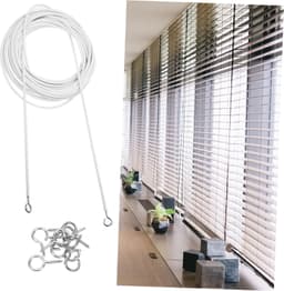 1set Verstelbare Gordijn Draad Lichtgewicht Ramen Accessoires Met Beugels Haakjes Voor Eenvoudige Installatie Veelzijdig Gebruik — thumbnail 5