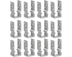 vidaXL - Grondankers - 12 - st - 7x6x15 - cm - gegalvaniseerd - staal - zilverkleurig