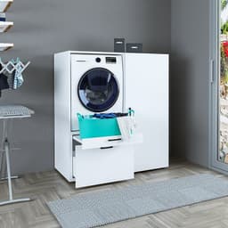 Roomart SERIE 2 Wasmachine Ombouwkast 127x145 cm - met Multifunctionele Kast - Wit — thumbnail 3
