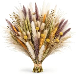 Gedroogde bloemen voor de herfst, pampasgras voor herfstdecoratie, bruiloft, huis, eettafel, feestdecoratie, natuurlijke gedroogde bloemendecoratie in boho-stijl — thumbnail 1