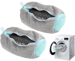 Waszak voor sneakers en schoenen - Herbruikbare waszak voor de wasmachine, op reis en voor sokken - Grijs — thumbnail 1