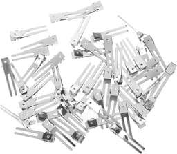 50 Stuks Metalen Krokodillenklemmen Dubbele Tanden Zilver voor Haarverlengingen en Kapsels — thumbnail 1