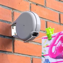 Intrekbare waslijn buiten 12 meter - Roestvrij staal en kunststof, Heavy Duty, Perfect voor buiten drogen — thumbnail 1