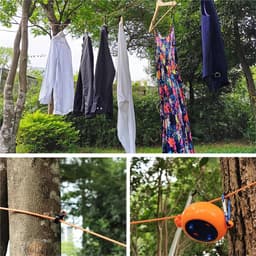 Waslijn Droogtouw - Kleding Lijn - Buiten Drogen - Intrekbaar Winddicht - 1 Meter - Lichtblauw — thumbnail 2