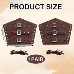 Armbeschermers set van 2 stuks – Viking stijl leren bracers voor mannen en vrouwen – verstelbare PU leren armstukken voor cosplay, carnaval, LARP, zwart — thumbnail 3
