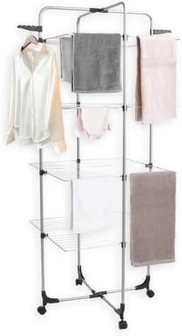 Droogtoren 4 Lagen - Wasrek Staand - Kleding Drogen - 40 Meter Drooglengte - 68x68x170 cm - Wit — thumbnail 1