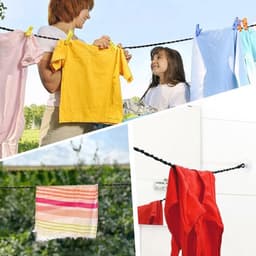 Waslijn Uitschuifbaar 1,5/3 m - 2 Stuks Reiskleding - Draagbaar - Winddicht - Haken/Zuignap - Hoogwaardig Nylon - Wasophanglijn — thumbnail 3