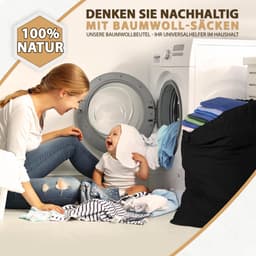 Waszakken - 100% Katoen - Extra Grote Afmetingen - Duurzaam en Ademend - Voor Kleding en Opberging — thumbnail 4