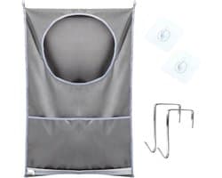 Waszak Ruimtebesparend - Hangende Wasmand - Wasverzamelaar - 2 Zuighaken - 2 Roestvrijstalen Deurhaken - 50x77cm