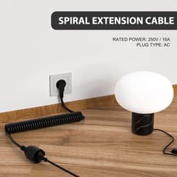 SnelShoppen - Spiralextensie kabel met veiligheidscontact - 2 m - Uittrekbare spiralen kabel - 3 x 1,0 mm² voor camping, tuin, keuken, binnen en buite — thumbnail 3