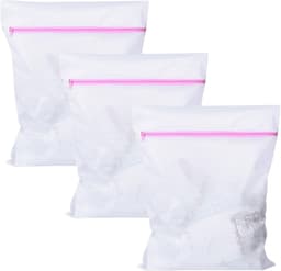 SnelShoppen - Pack van 3 Wasnetten 50x60 cm - Fijnmazige Waszakken, Herbruikbare Mesh Waszak met Rits voor Kleding en Delicate Was — thumbnail 1