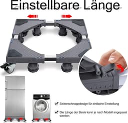 Verstelbaar Onderstel voor Wasmachine en Droger met Wielen - 300kg Draagkracht — thumbnail 5