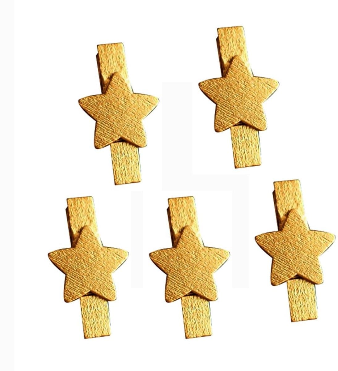 Inovra - 50 stuks mini-houten knijpers voor fotowand, fotoklemmen, decoratie, wasknijpers, hout, klein, kleurrijk, met kerstboom, ster en hart, voor doe-het-zelf foto's, bruiloft, cadeau, handwerk, decoratie — afbeelding 1