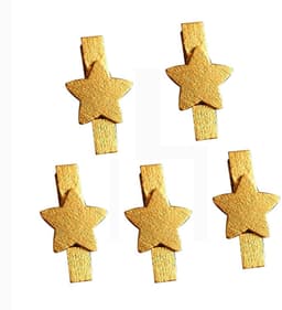 Inovra - 50 stuks mini-houten knijpers voor fotowand, fotoklemmen, decoratie, wasknijpers, hout, klein, kleurrijk, met kerstboom, ster en hart, voor doe-het-zelf foto's, bruiloft, cadeau, handwerk, decoratie — thumbnail 1