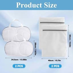 SnelShoppen - Underwear Laundry Bags Set - 2 Bra Waszakken + 2 Net Waszakken - Ademend en Duurzaam - Bescherming en Organisatie - Maat 34.5cm en 40x55 — thumbnail 3