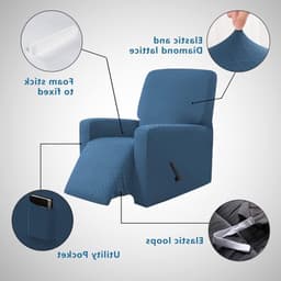 Elastic Stoelhoes voor Volledige Bescherming van Ligstoelen - UV-bestendig, Waterdicht en Ademend (Jeansblauw) — thumbnail 2