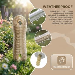 Waslijn 30 m - extra sterk met staalkern - PVC-gecoat - ideaal voor buitengebruik - ShopVlot — thumbnail 3