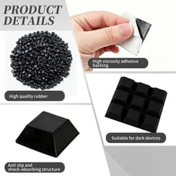 Rubberen voetjes 20 x 20 mm - zelfklevend - antislipbuffers - ideaal voor luidsprekers - ShopVlot — thumbnail 2