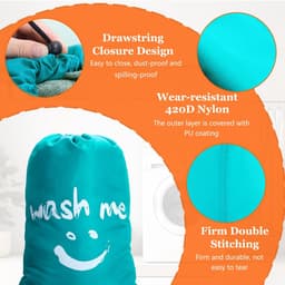 Dailygoods- Waszakken Set van 2 - 120 Liter - Vuilafstotend - Stofdicht - Opvouwbaar - Lichtgewicht - Trekkoordsluiting - Opbergtas — thumbnail 5