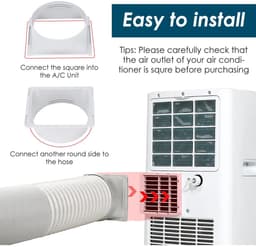 Dailygoods - Afvoerslangadapter - Verbinding voor airconditioning - Wit - Airco afvoerslang koppeling - Geschikt voor 150 mm slang - Verbindingsstuk v... — thumbnail 3