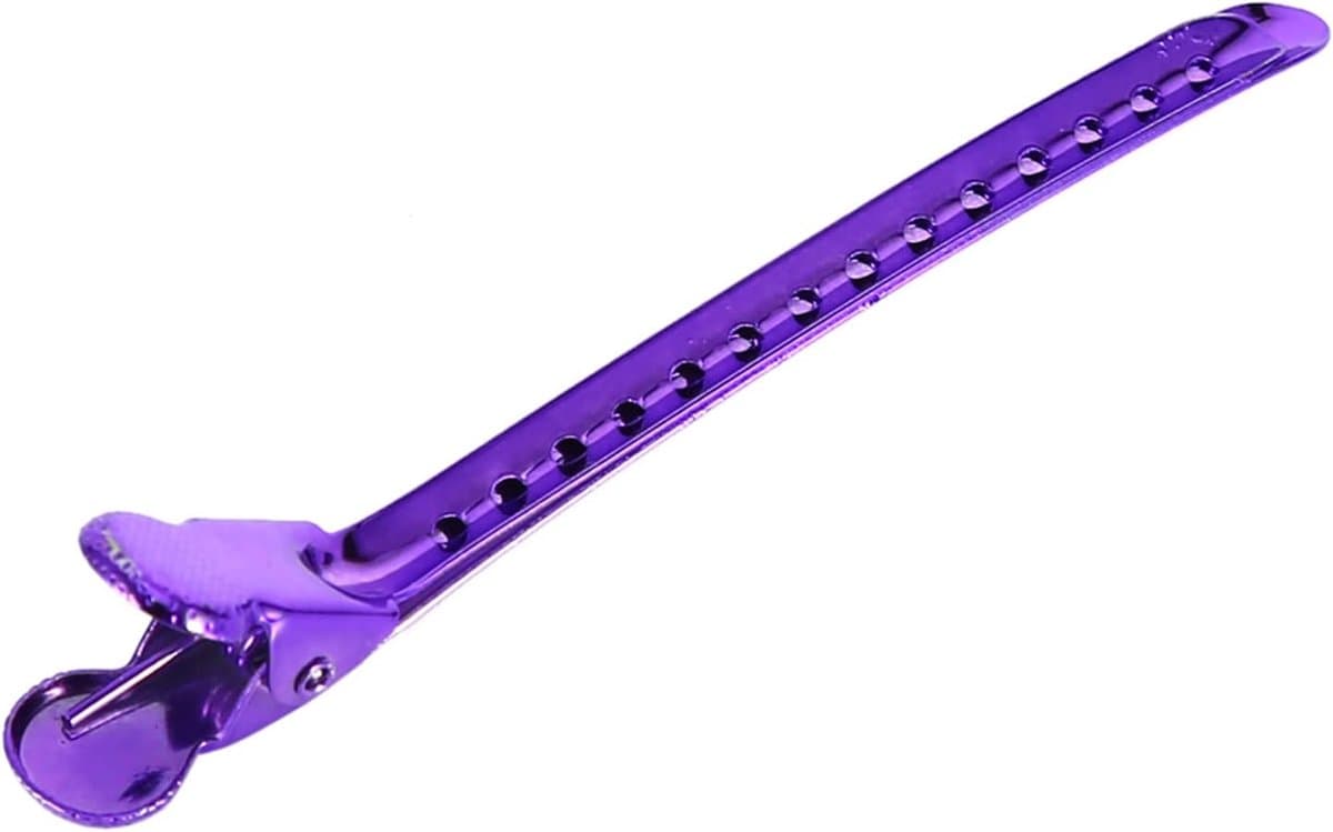 Haarklemmen Set - Styling Clips - Haar Stylen Knippen - Dubbele Scharnier - 12 Stuks - Paars — afbeelding 1
