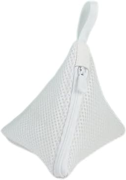 4 stuks - mini waszakjes - set van gaaswaszakjes - witte ritssluiting driehoek 12cm*12cm- Fijne waszak voor in de wasmachine - wit — thumbnail 1