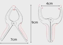 Verpakking van 12 stuks - A-frame clips - Veerclips - Clips voor zwembadafdekkingen - Kunststof veerclips - 9*7 cm - Snel klemmend - Geschikt voor marktkramen, fotostudio's, houtbewerking, fotografieachtergronden, doe-het-zelf kunstprojecten — thumbnail 2