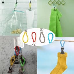Handdoekhouder zonder boren - Handdoekclips - Handdoekhouder keuken - Handdoekhouder badkamer - Compact - Ruimtebesparend - Handdoekclip — thumbnail 3