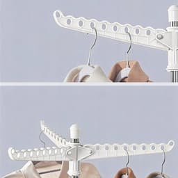 Wasgoed - Draaibaar Droogrek 3 Armen - 165cm×57cm×57cm - 360° Draaibaar & 27 Haken - Roestvrij Staal & 10kg - Opvouwbaar & Compact - Voor Binnen & Balkon — thumbnail 2