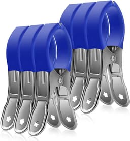 Grote Wasknijpers voor Handdoeken, 6 Stuks, Plastic Handdoekclips voor Strandstoelen en Wasgoed, Houdt Handdoeken Op Hun Plaats - Zwart — thumbnail 3