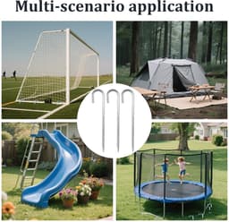 SnelShoppen - 12 stuks Zware Grondankers, Wapeningsstangen en J Tentharingen van Verzinkt Staal voor Camping, Trampolines, Luifels en Schommels — thumbnail 5