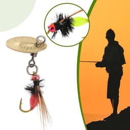 5Pcs Bionic Vliegvissen Lokt Met Spinner Voor Bass Sunfish Snoek Forel — thumbnail 4