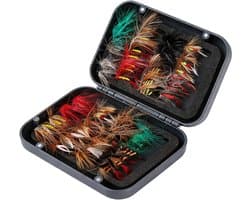 64 poppers en kunstmatige vliegen voor forel en achigan, complete set met opbergdoos, ideaal voor forel en visartikelen