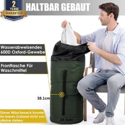 Waszak vuile was XXL 115 liter, waszak voor op reis met 2 gevoerde schouderbanden, waszak voor op reis, opvouwbare opbergzak, kledingtas, plundry bag rugzak — thumbnail 2