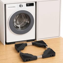 SnelShoppen - Washing Machine Base met 16 Unidirectionele Wielen, Transportroller, Verstelbaar Pedestal voor Wasmachine, Droger, Koelkast, Vriezer, An — thumbnail 1