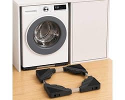 SnelShoppen - Washing Machine Base met 16 Unidirectionele Wielen, Transportroller, Verstelbaar Pedestal voor Wasmachine, Droger, Koelkast, Vriezer, An