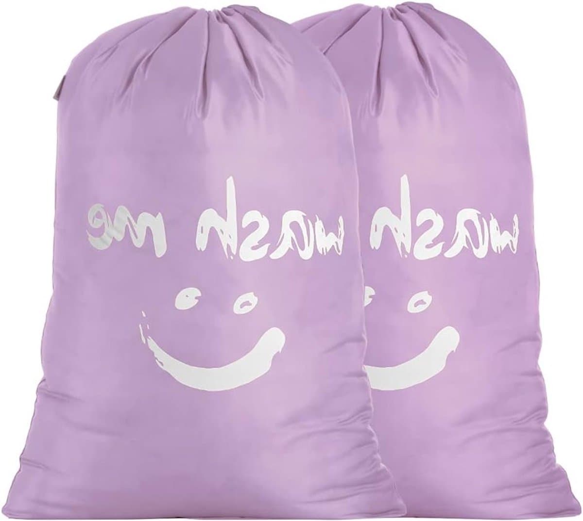 Set van 2 Waszakken van 120 Liter, Grote Opvouwbare Wasmand voor Vuil Wasgoed, Ideaal voor Thuis en Reizen — afbeelding 1