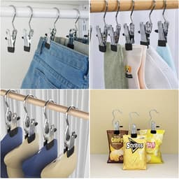 SnelShoppen - 30 Stuks Metalen Haakjes voor Botten en Kleding, Naadloze Sokclips, Rvs, Zwart, Duurzaam en Lichtgewicht, Perfect voor Thuis en Reizen — thumbnail 2