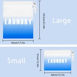 Dailygoods- Waszak waterdicht - Opbergtas set van 2 - Ruime opslag - Handgrepen voor vuile kleding - Duurzaam materiaal - Compact opvouwbaar - Opbergzak — thumbnail 3