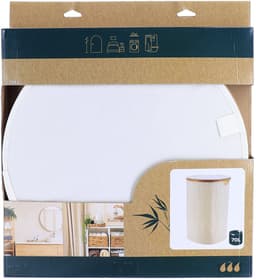 Tendance Wasmand met deksel - rond - bamboe hout - 70L - naturel wit - 60 x 40 cm - was sorteren — thumbnail 2