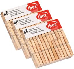 Wasknijpers - 48x - hout - knijpers - wasspelden - wasgoed ophangen — thumbnail 1
