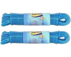 Sorbo Waslijn - 20 meter - 2 stuks - Staaldraad met coating