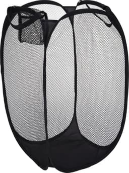 Wasmand flexibel/opvouwbaar - zwart - nylon - 36 x 36 x 58 cm - 64 liter — thumbnail 1